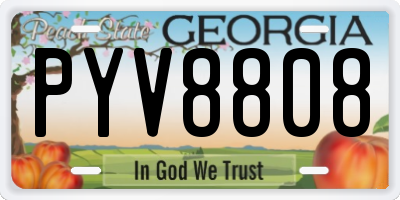 GA license plate PYV8808