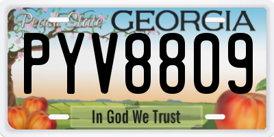 GA license plate PYV8809