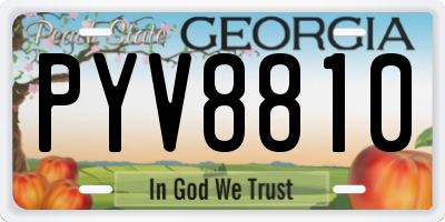 GA license plate PYV8810