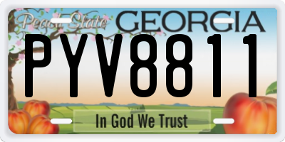 GA license plate PYV8811