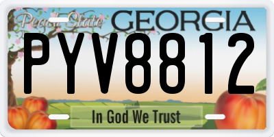 GA license plate PYV8812