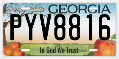 GA license plate PYV8816