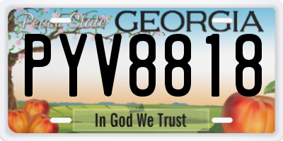 GA license plate PYV8818