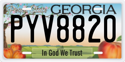 GA license plate PYV8820