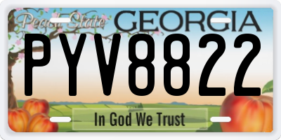 GA license plate PYV8822