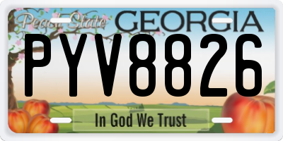 GA license plate PYV8826