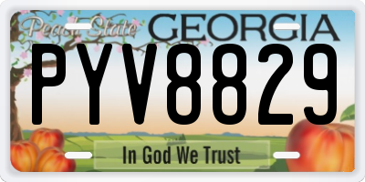 GA license plate PYV8829
