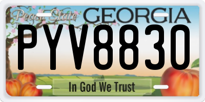 GA license plate PYV8830