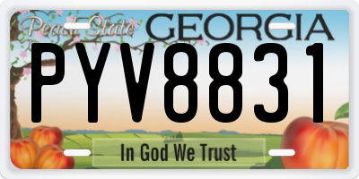 GA license plate PYV8831