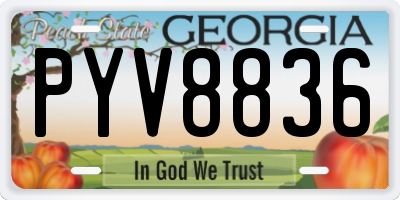 GA license plate PYV8836