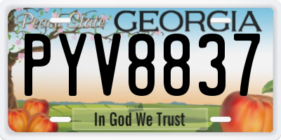 GA license plate PYV8837