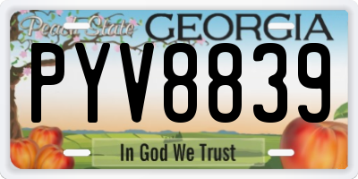 GA license plate PYV8839