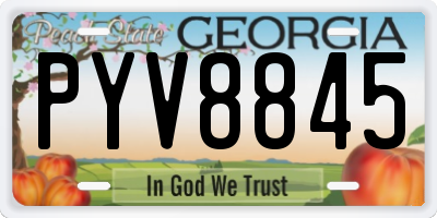GA license plate PYV8845