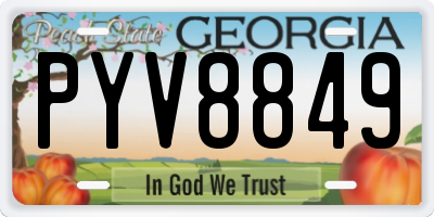 GA license plate PYV8849