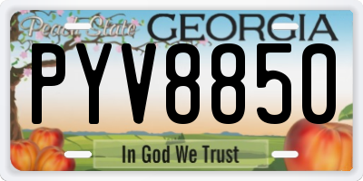 GA license plate PYV8850
