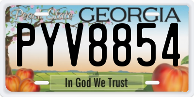 GA license plate PYV8854