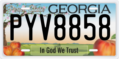 GA license plate PYV8858