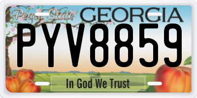 GA license plate PYV8859