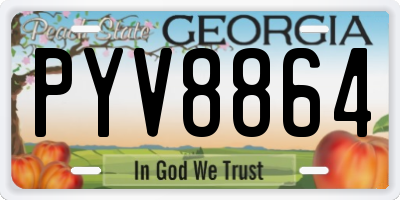 GA license plate PYV8864