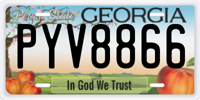 GA license plate PYV8866