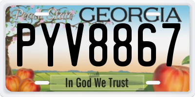 GA license plate PYV8867
