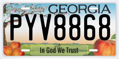 GA license plate PYV8868