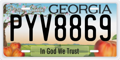 GA license plate PYV8869