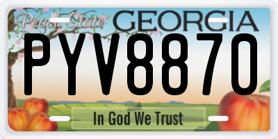 GA license plate PYV8870