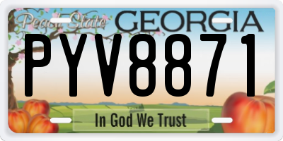 GA license plate PYV8871