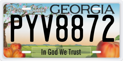 GA license plate PYV8872