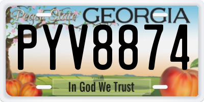 GA license plate PYV8874