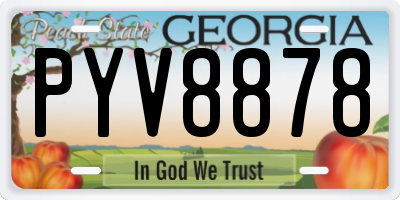 GA license plate PYV8878