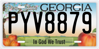 GA license plate PYV8879