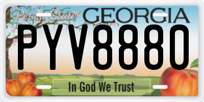 GA license plate PYV8880