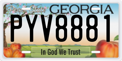 GA license plate PYV8881