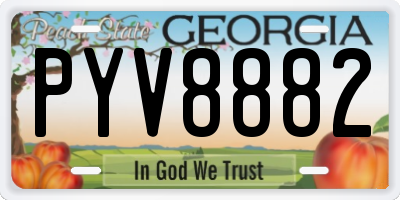 GA license plate PYV8882