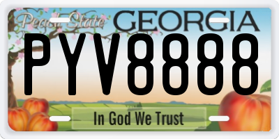 GA license plate PYV8888