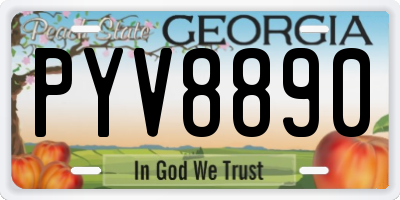 GA license plate PYV8890