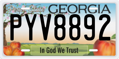 GA license plate PYV8892