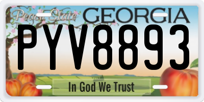 GA license plate PYV8893