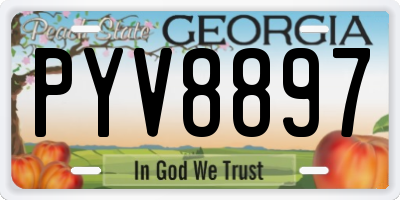 GA license plate PYV8897