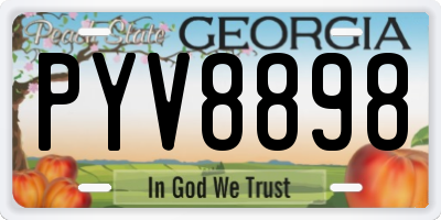 GA license plate PYV8898