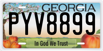 GA license plate PYV8899