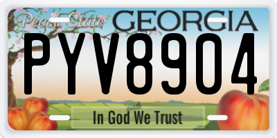 GA license plate PYV8904