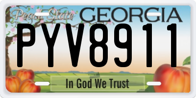 GA license plate PYV8911