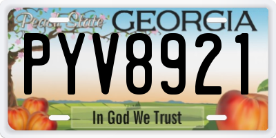 GA license plate PYV8921
