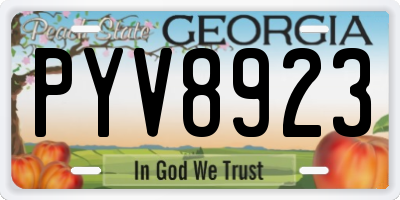 GA license plate PYV8923