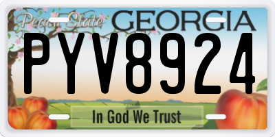 GA license plate PYV8924