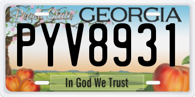 GA license plate PYV8931
