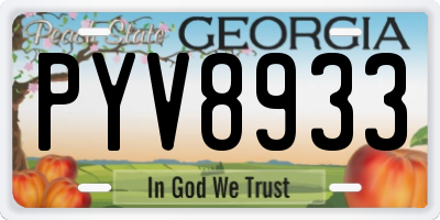 GA license plate PYV8933